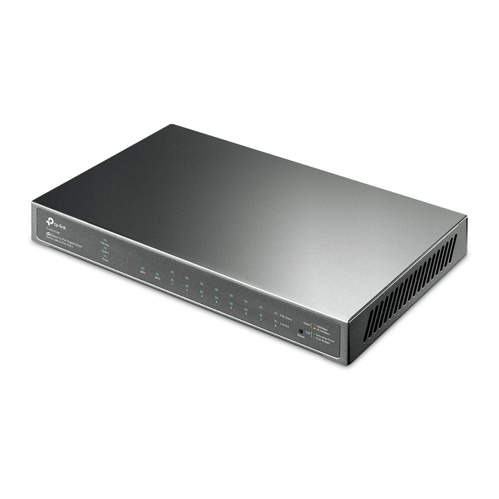 TP-Link JetStream TL-SG2210P 10-Port-Gigabit-Smart-Switch mit 8 PoE+-Ports und 2 SFP Slots