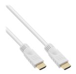 InLine High Speed Premium - HDMI-Kabel mit Ethernet - HDMI männlich zu HDMI männlich - 5 m - weiß