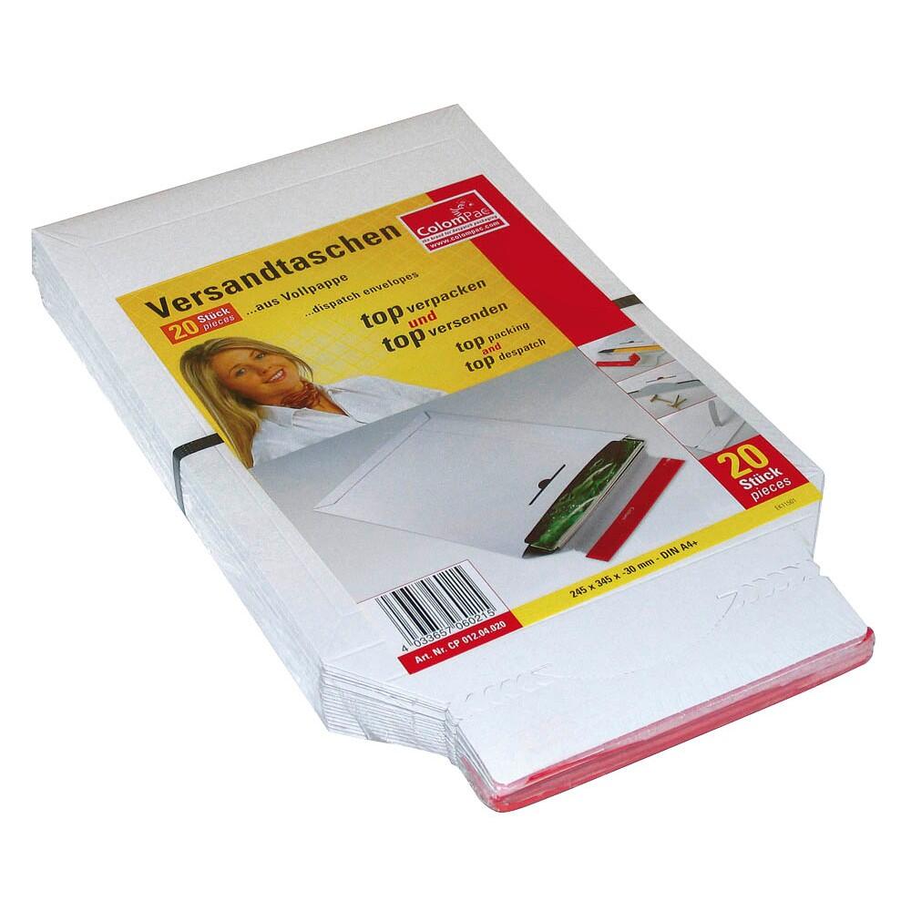 ColomPac® Kartonversandtaschen für DIN A4+ weiß - 20 Stück