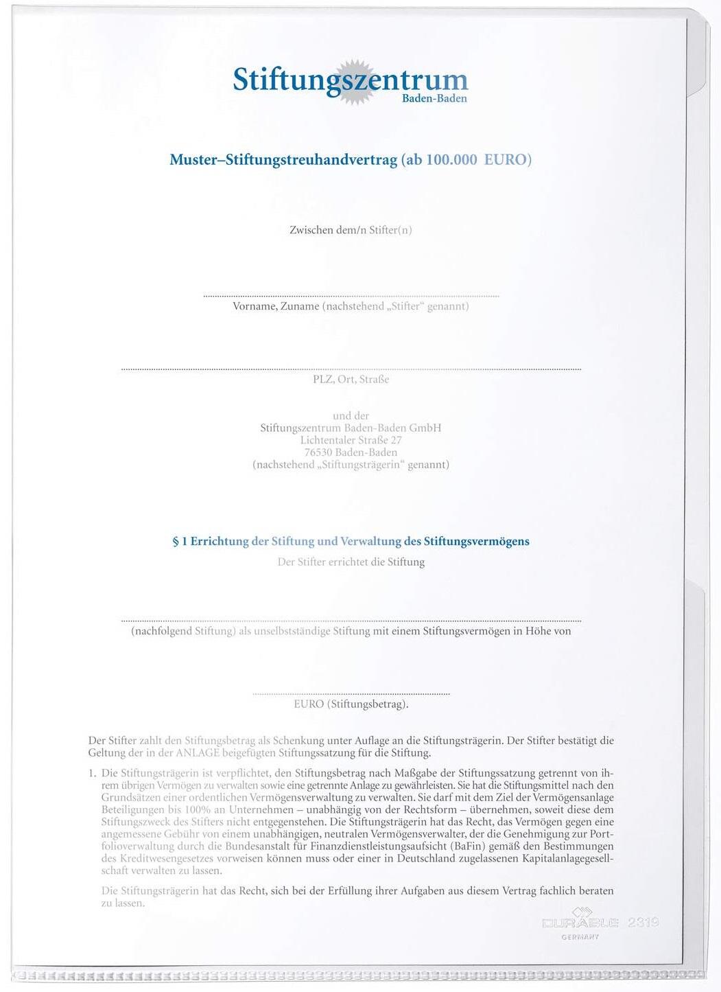 DURABLE Sichthülle BUSINESS A4 transparent - 100 Stück