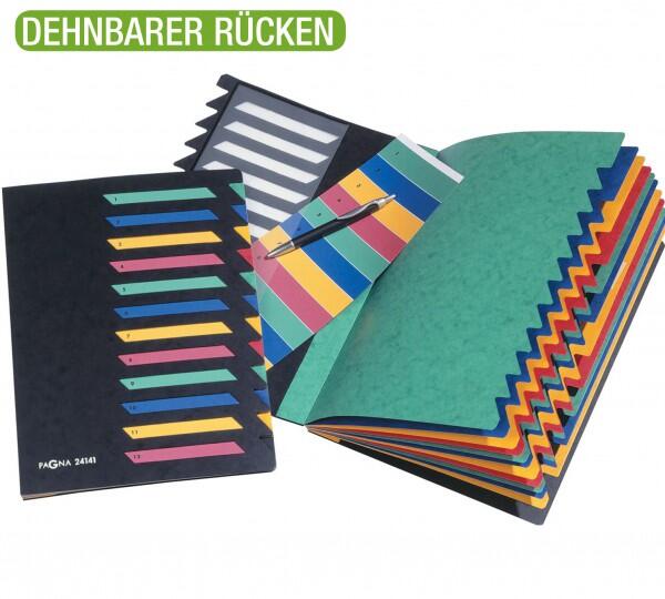 PAGNA Ordnungsmappe 12 Fächer - schwarz
