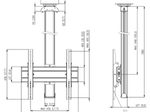 Vogel's CT1544 TV-Deckenhalterung bis 165 cm (65") drehbar, Profilhöhe 150 cm, max. 80 kg, Vesa max. 400 x 400, schwarz