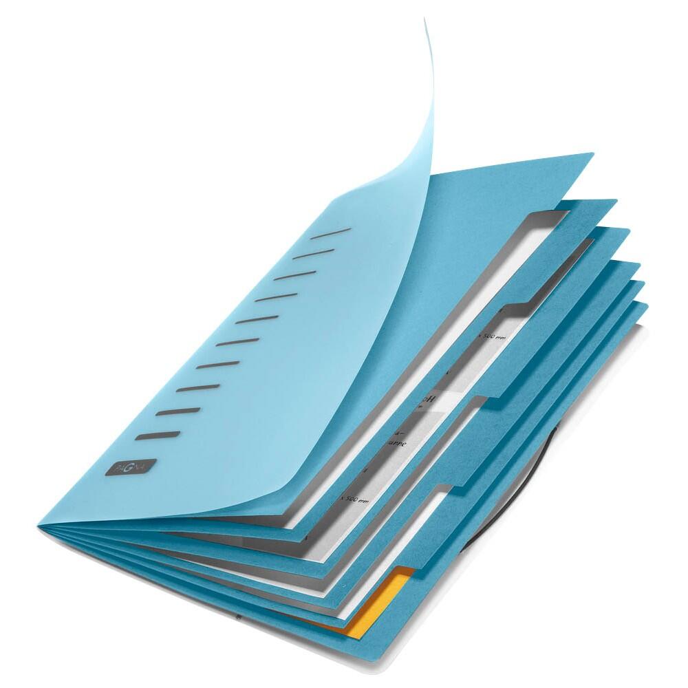 PAGNA Gliederungsordner 6 Fächer mit Register - blau