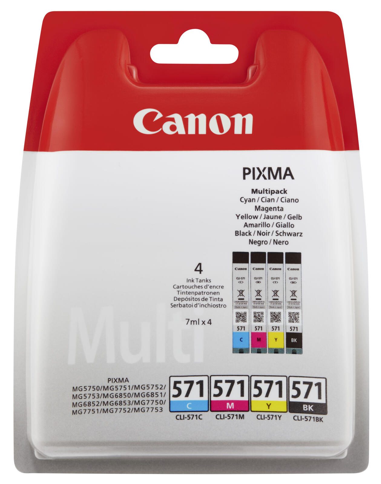 Canon Original CLI-571 Druckerpatronen - 4er Multipack (0386C005)
