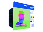 Brother Original LC-221 Druckerpatronen 4er Multipack BK/C/M/Y mit Diebstahlsicherung (LC221VALBPDR)
