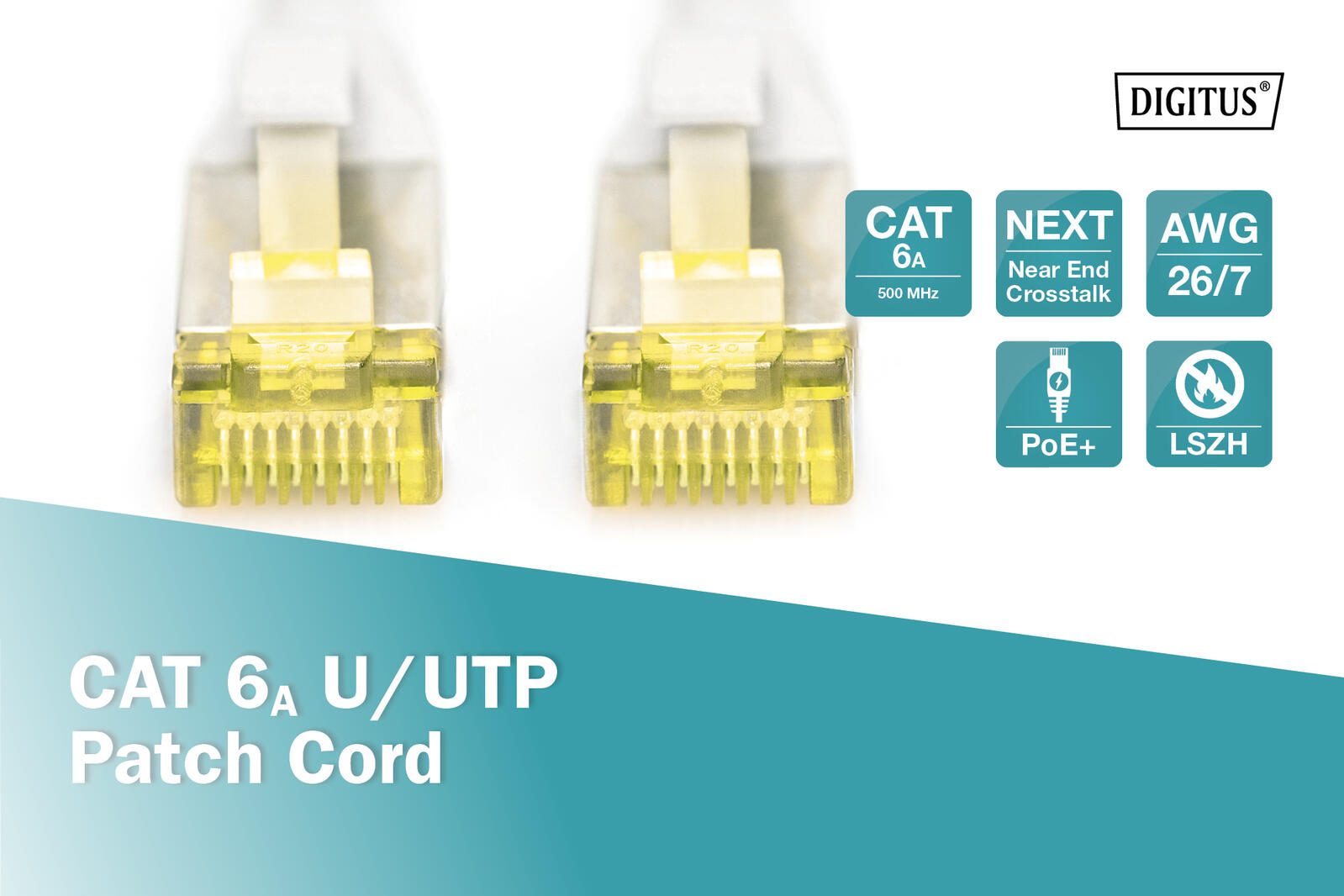 DIGITUS Patch-Kabel RJ-45 (M) zu RJ-45 (M) 7m Kupfer U/UTP Cat 6a grau (DK-1613-A-070)