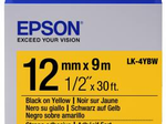 Epson Etikettenkassette LK-4YBW - Stark haftend - schwarz auf gelb - 12mmx9m