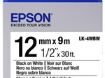Epson Etikettenkassette LK-4WBW - Stark haftend - schwarz auf weiß - 12mmx9m
