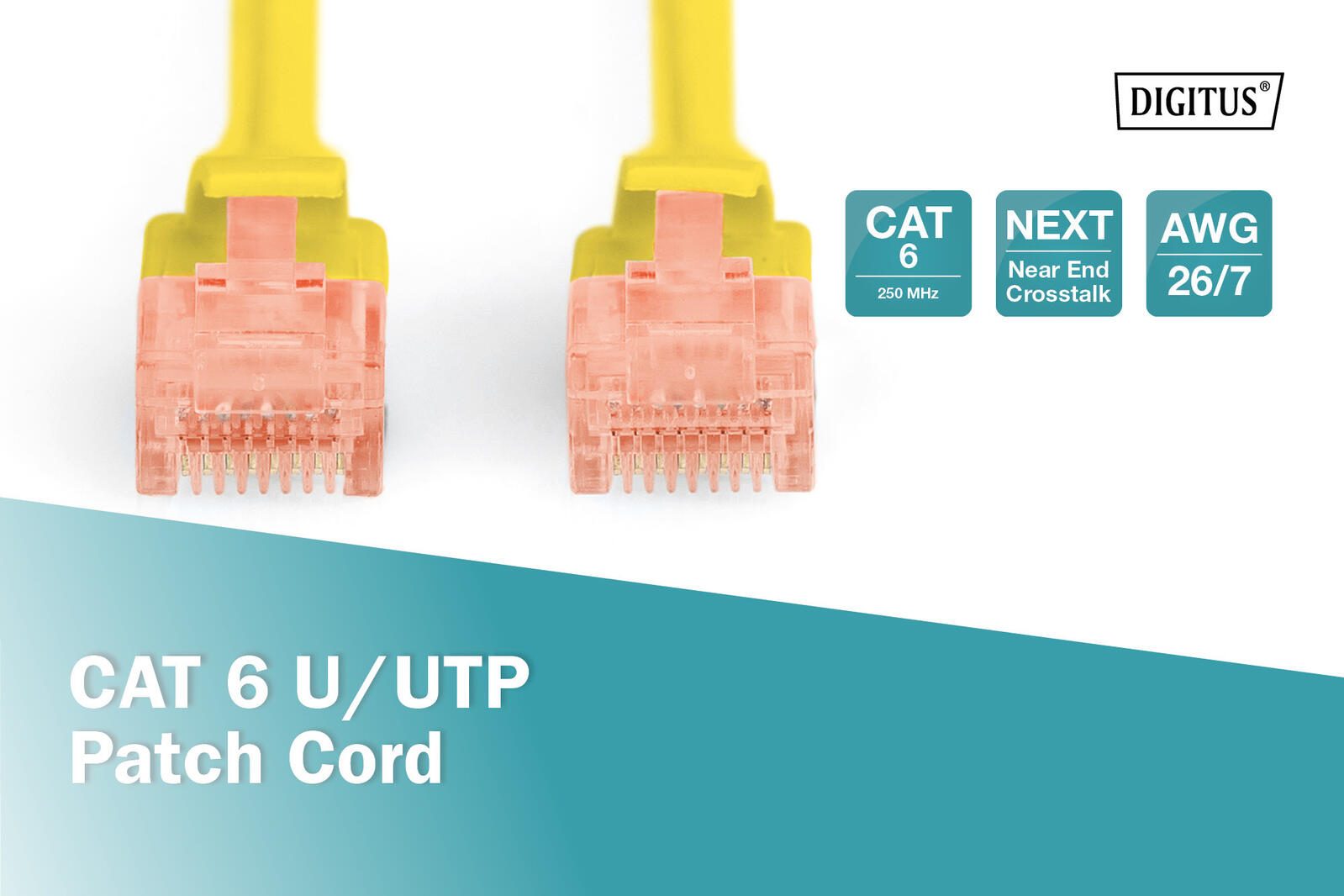 DIGITUS Patch-Kabel RJ-45 (M) zu RJ-45 (M) 1m CCA U/UTP Cat 6 gelb (DK-1612-010/Y)