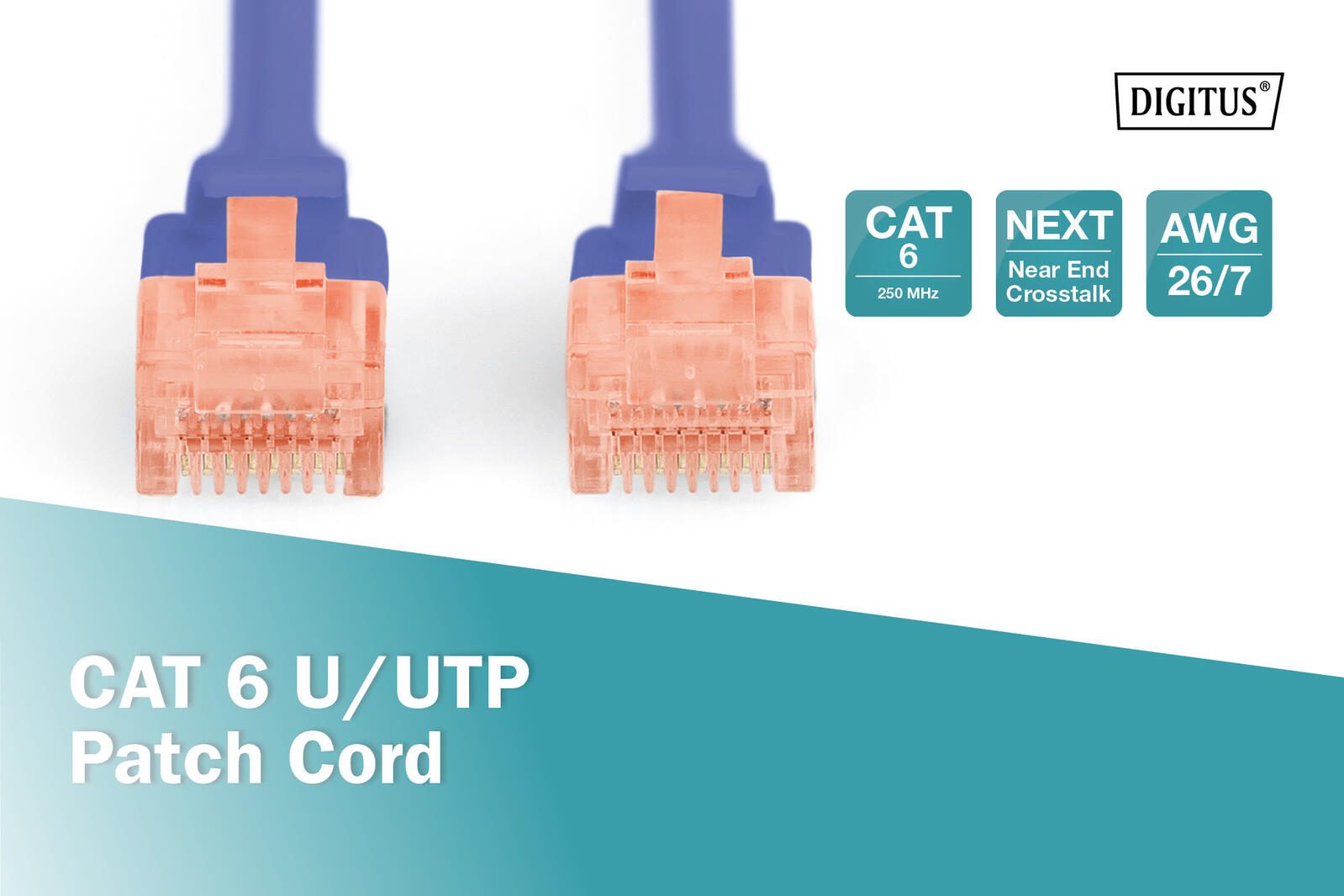 DIGITUS Patch-Kabel RJ-45 (M) zu RJ-45 (M) 1m CCA U/UTP Cat 6 blau (DK-1612-010/B)