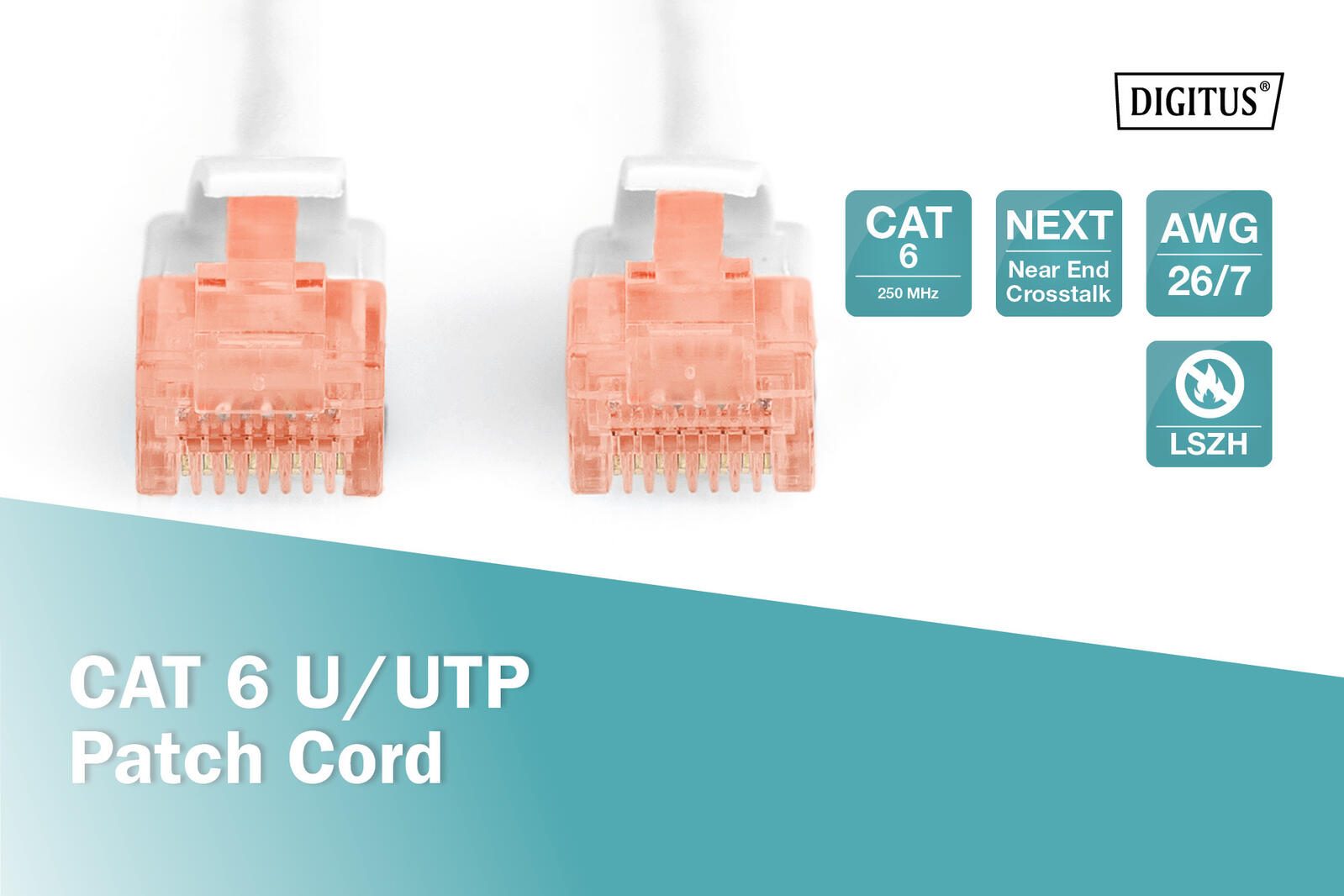 DIGITUS Patch-Kabel RJ-45 (M) zu RJ-45 (M) 0.25m Kupfer U/UTP Cat 6 weiß (DK-1617-0025/WH)