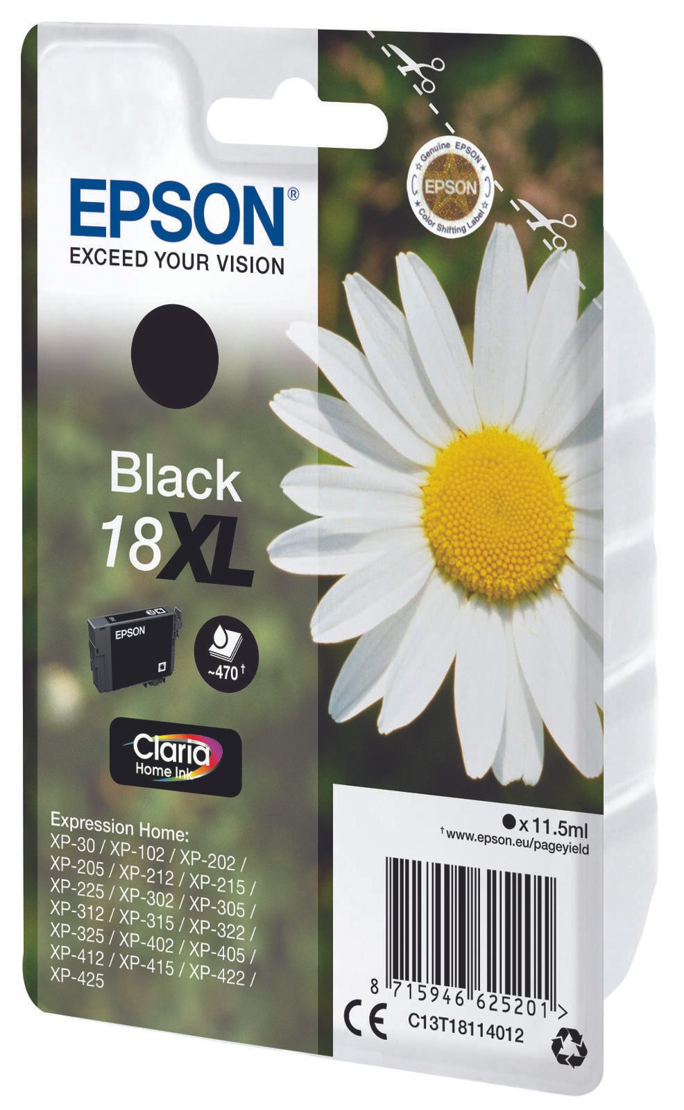 Epson Original 18XL Gänseblümchen Druckerpatrone - schwarz (C13T18114012)