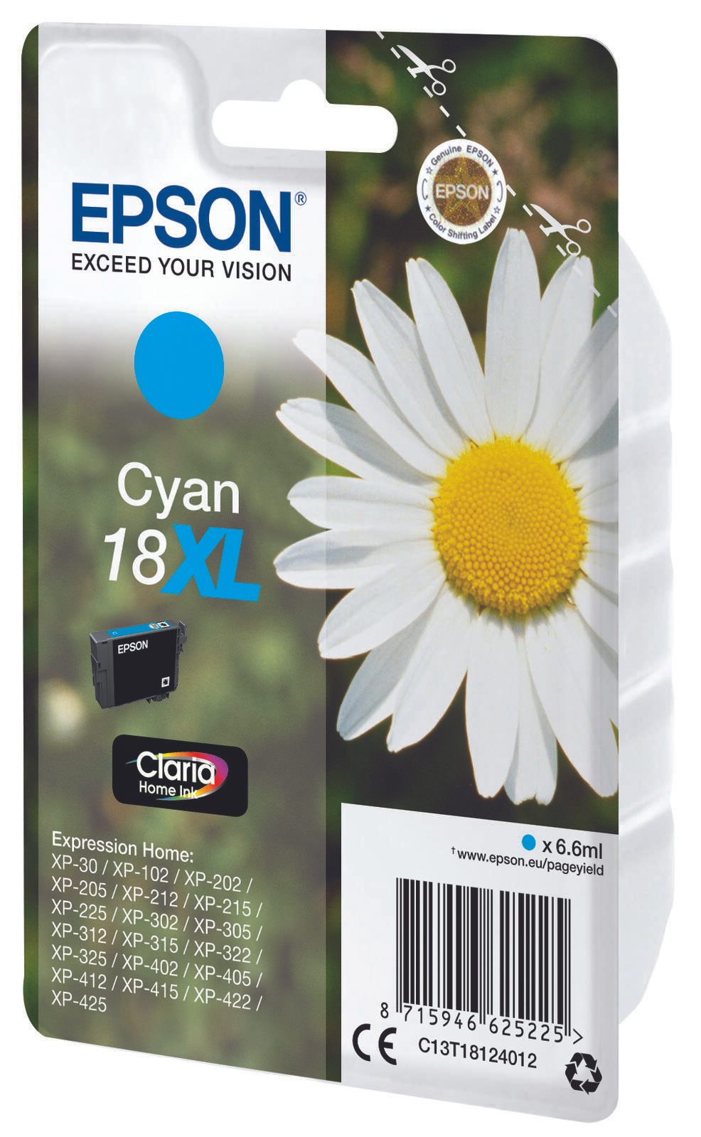 Epson Original 18XL Gänseblümchen Druckerpatrone - cyan (C13T18124012)