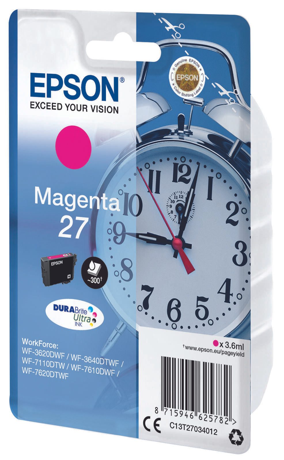 Epson Original 27 Wecker Druckerpatrone - magenta (C13T27034012)