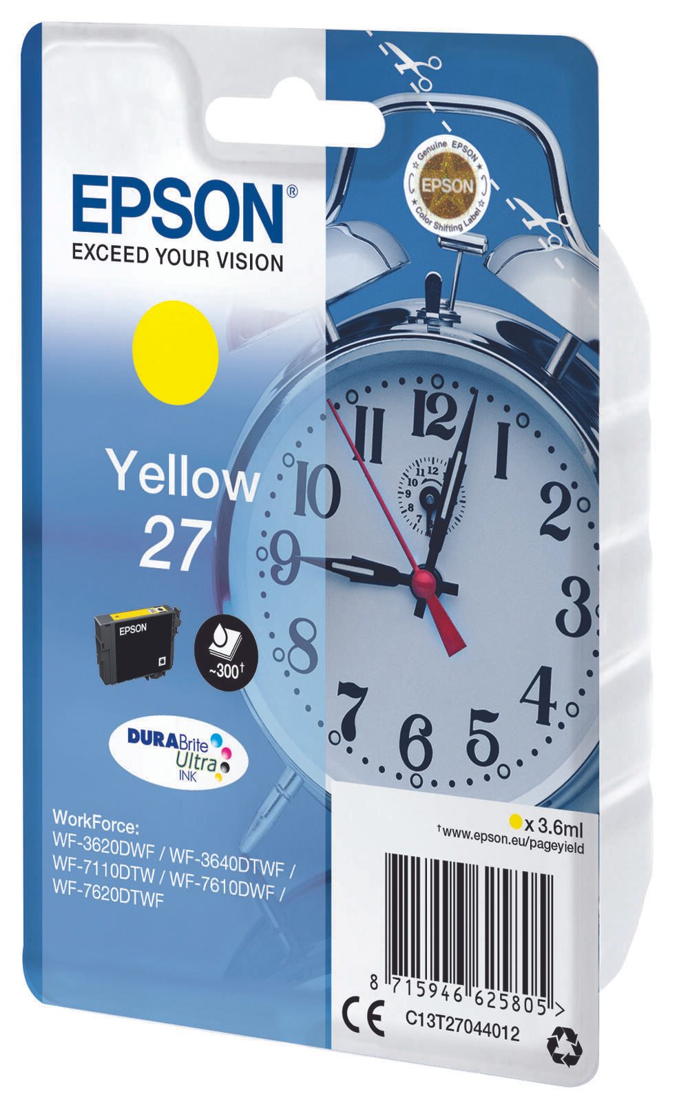 Epson Original 27 Wecker Druckerpatrone - gelb (C13T27044012)