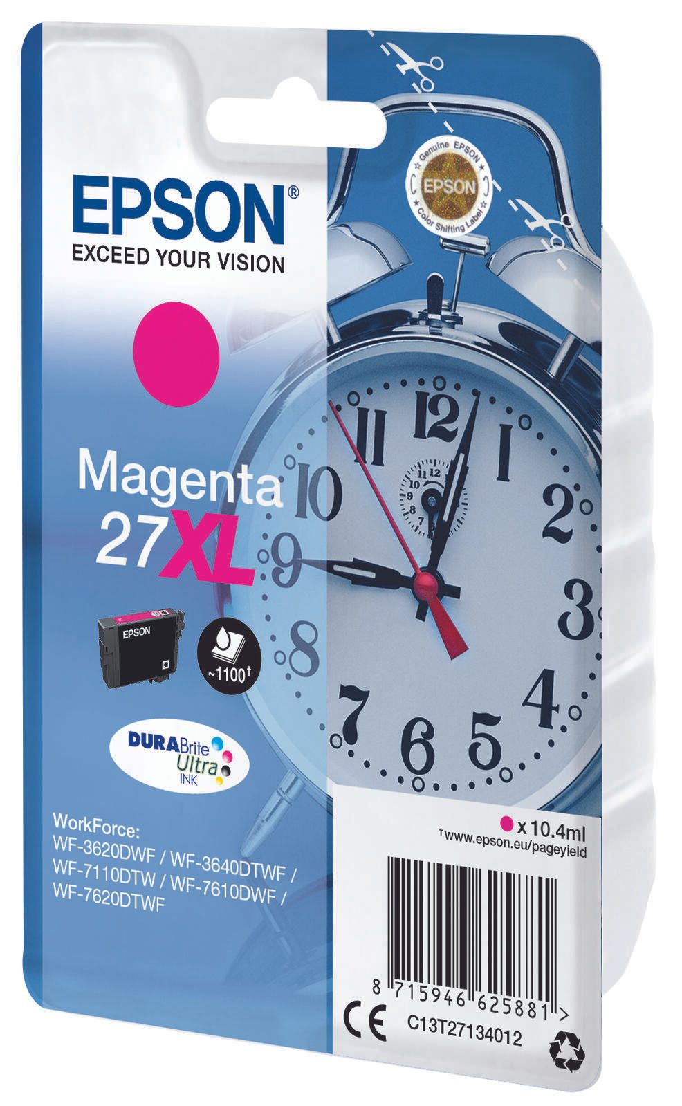 Epson Original 27XL Wecker Druckerpatrone - magenta (C13T27134012)