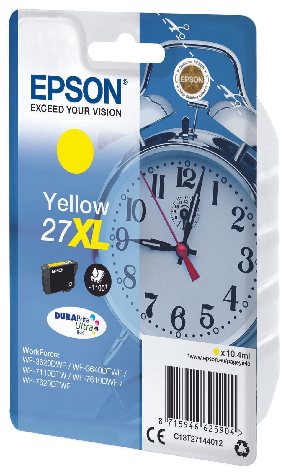 Epson Original 27XL Wecker Druckerpatrone - gelb (C13T27144012)