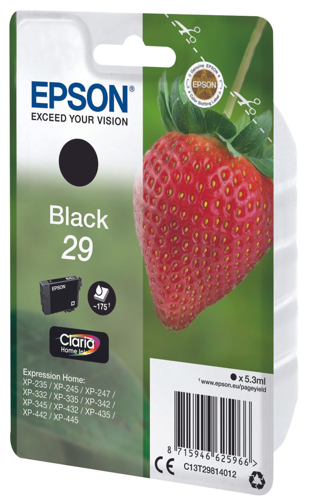 Epson Original 29 Erdbeere Druckerpatrone - schwarz (C13T29814012)