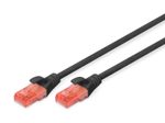 DIGITUS Patch-Kabel RJ-45 (M) zu RJ-45 (M) 0.5m Kupfer U/UTP Cat 6 schwarz (DK-1617-005/BL)