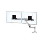 Ergotron LX Dual Monitorarm für zwei Monitore bis 63,5 cm 25 Zoll nebeneinander Tischhalterung weiß