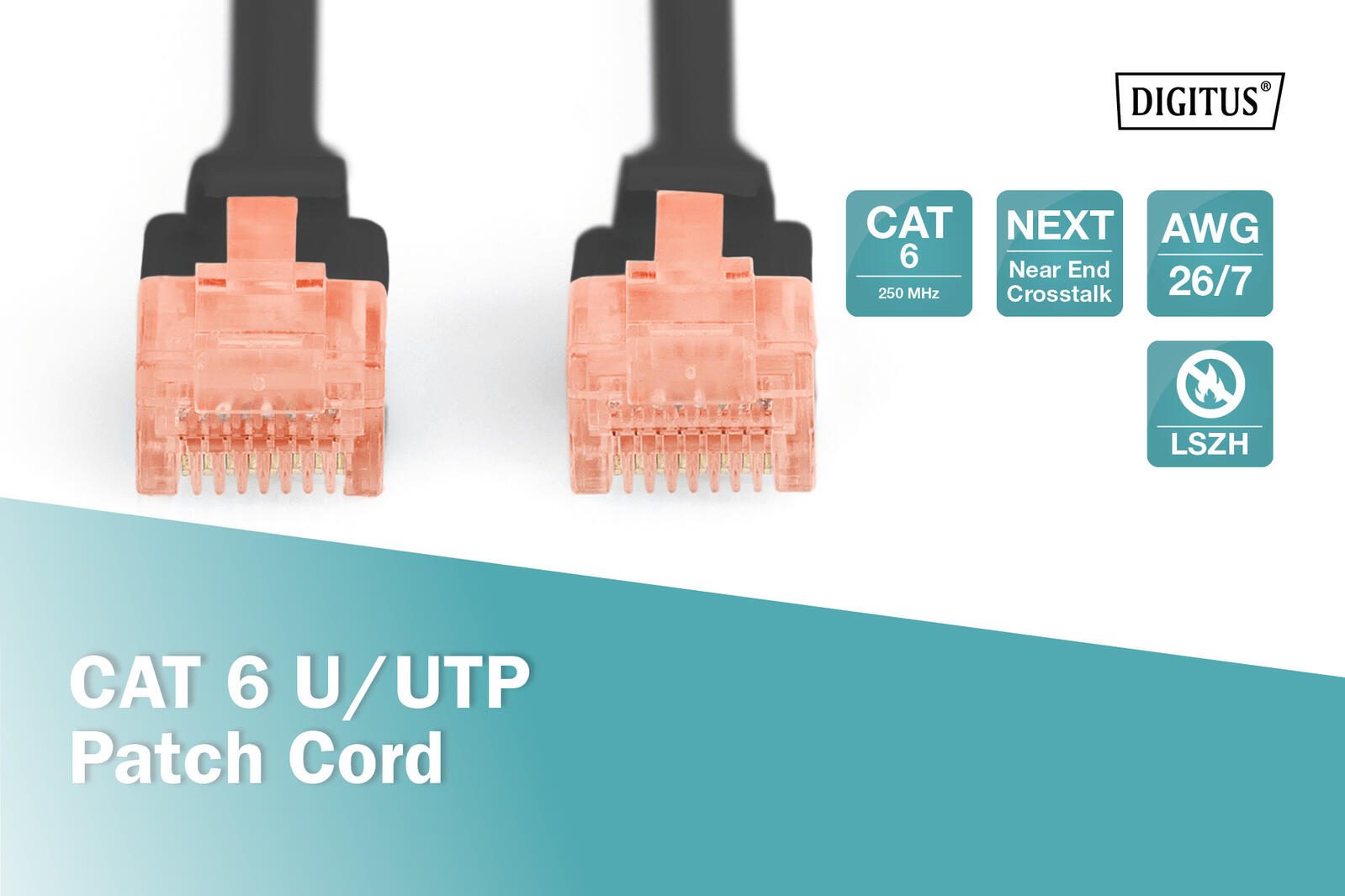 DIGITUS Patch-Kabel RJ-45 (M) zu RJ-45 (M) 10m Kupfer U/UTP Cat 6 schwarz (DK-1617-100/BL)
