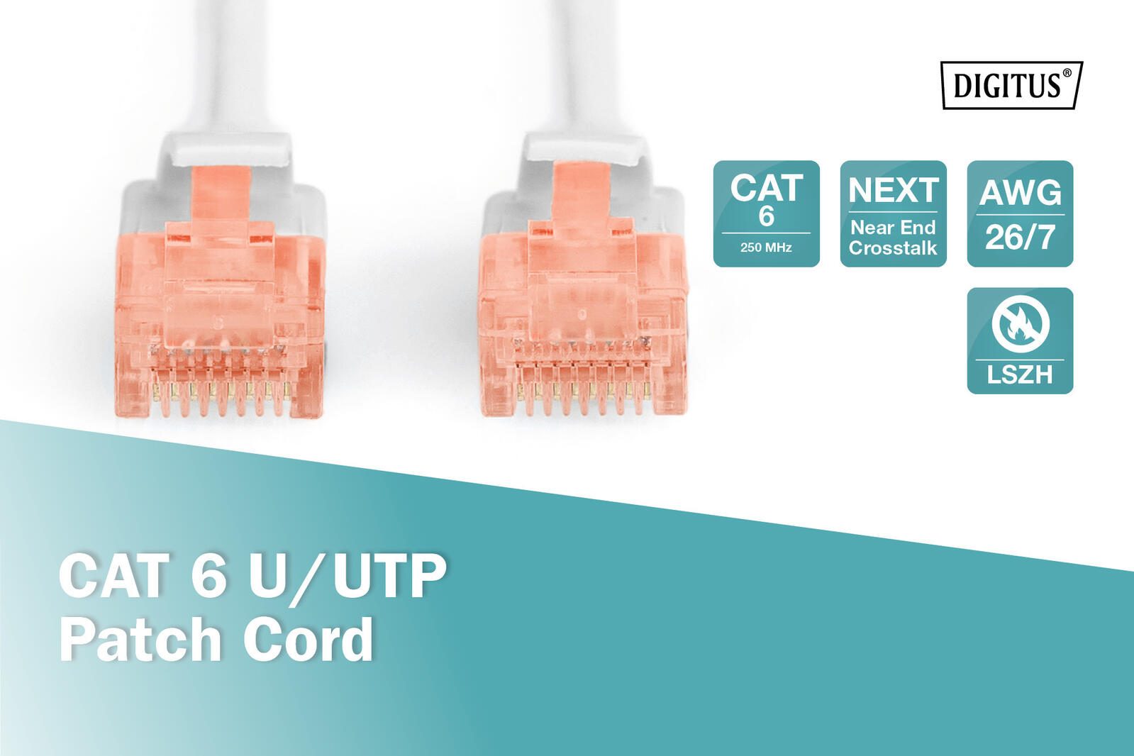 DIGITUS Patch-Kabel RJ-45 (M) zu RJ-45 (M) 20m Kupfer U/UTP Cat 6 grau (DK-1617-200)