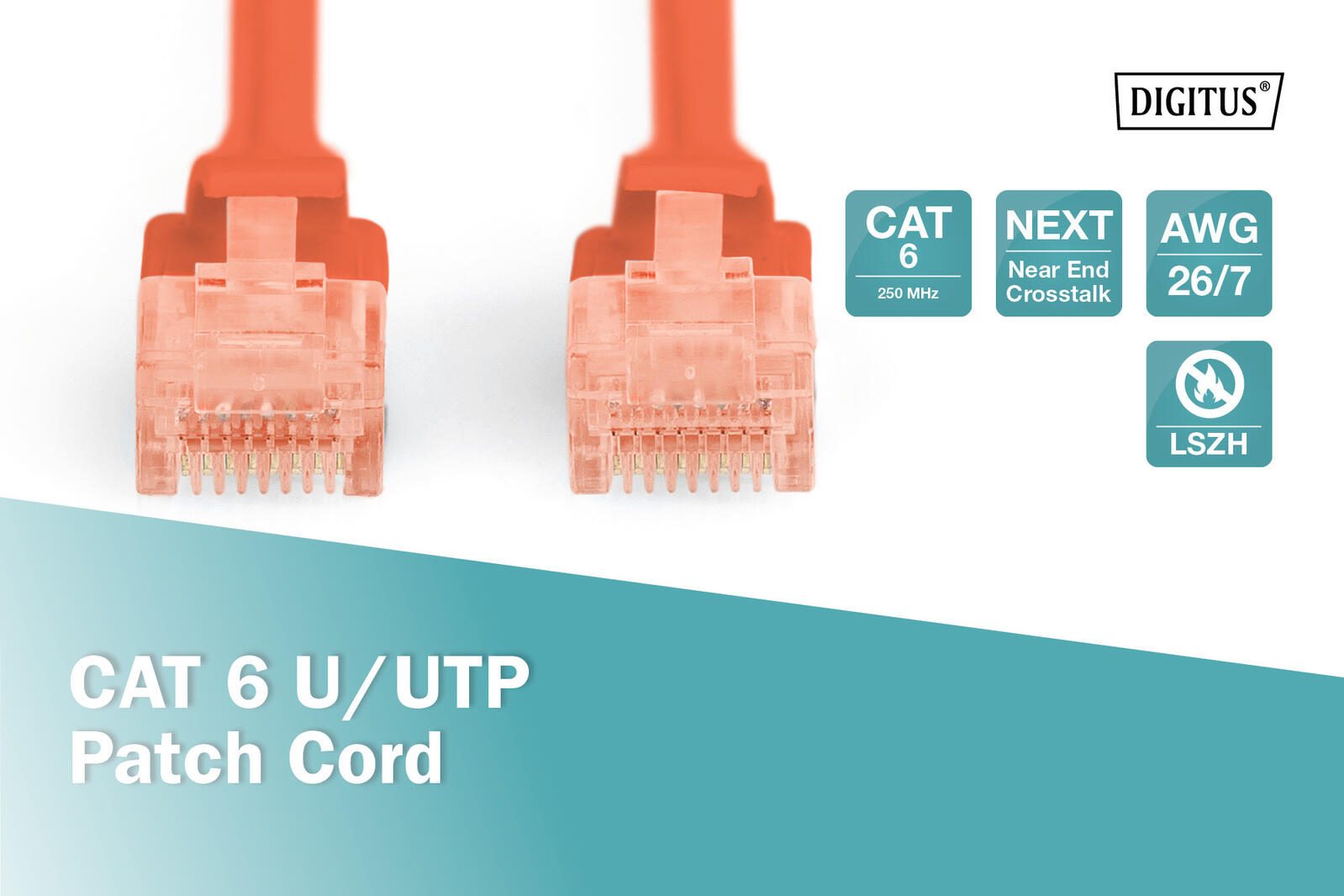 DIGITUS Patch-Kabel RJ-45 (M) zu RJ-45 (M) 3m Kupfer U/UTP Cat 6 rot (DK-1617-030/R)