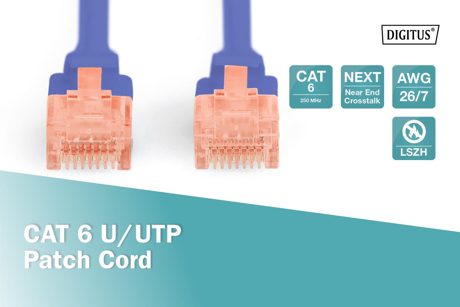 DIGITUS Patch-Kabel RJ-45 (M) zu RJ-45 (M) 5m Kupfer U/UTP Cat 6 blau (DK-1617-050/B)