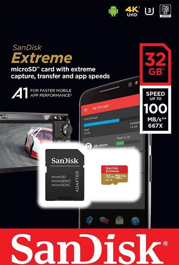 SanDisk Extreme® microSDHC 32GB + SD Adapter