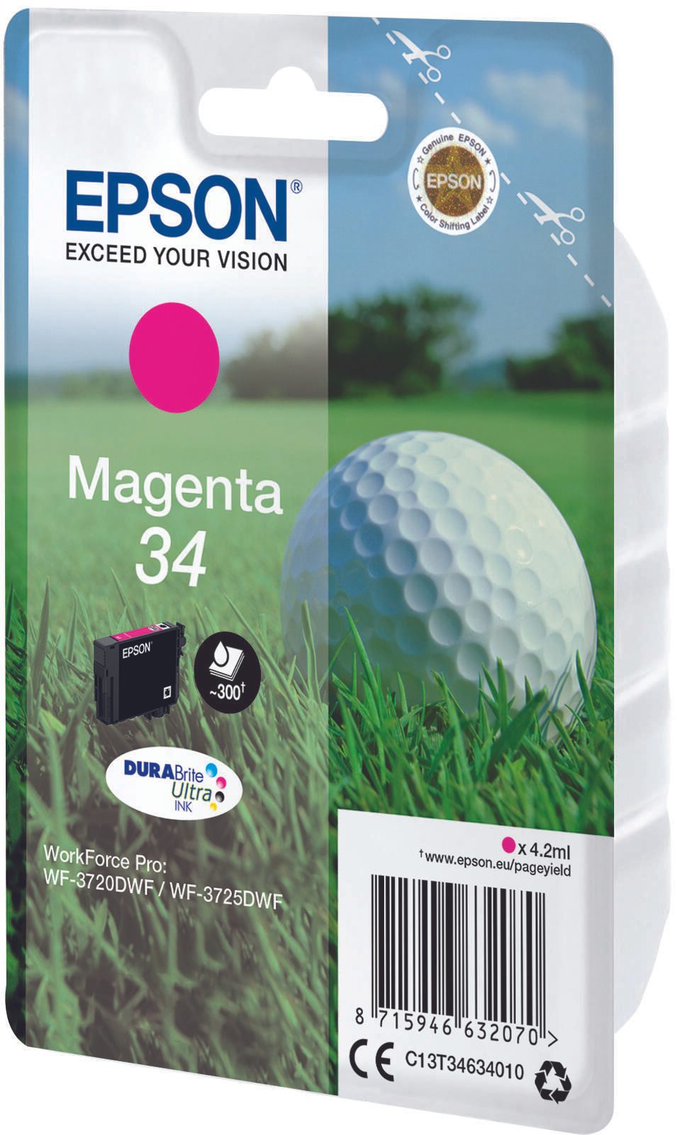 Epson Original 34 Golfball Druckerpatrone magenta 300 Seiten 4,2ml (C13T34634010)
