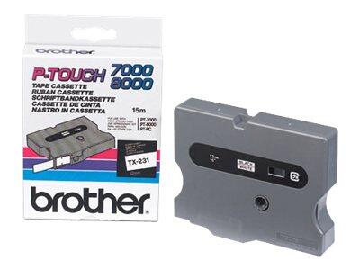 Brother Original P-Touch Farbband schwarz auf weiß (TX-231)
