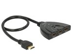 DeLOCK UHD Switch 3x HDMI zu 1x HDMI, 50cm integriertes Kabel