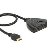 DeLOCK UHD Switch 3x HDMI zu 1x HDMI, 50cm integriertes Kabel