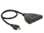 DeLOCK UHD Switch 3x HDMI zu 1x HDMI, 50cm integriertes Kabel