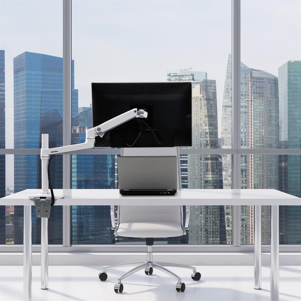Ergotron LX Monitorarm mit 30,5 cm hoher Säule Tischhalterung für einen Monitor bis 86,36 cm 34 Zoll weiß