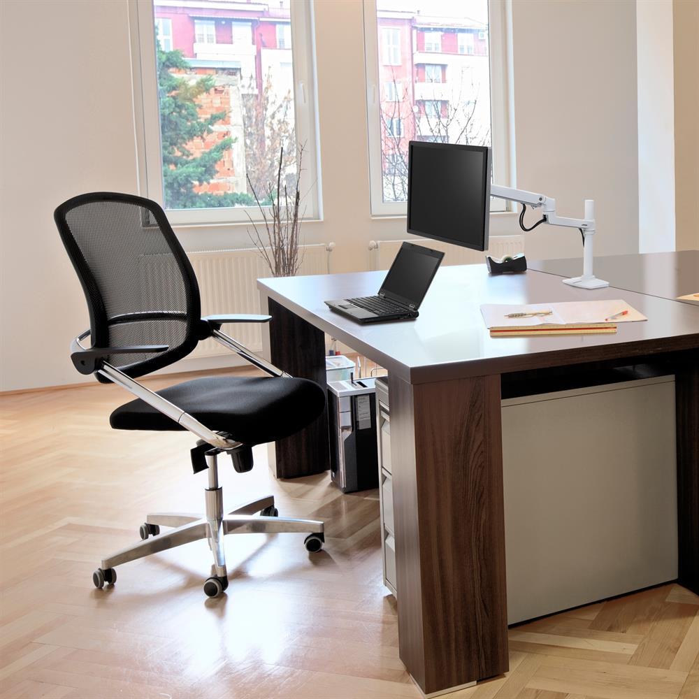 Ergotron LX Monitorarm mit 30,5 cm hoher Säule Tischhalterung für einen Monitor bis 86,36 cm 34 Zoll weiß
