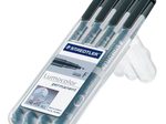 STAEDTLER Lumocolor Folienstift 0,6 mm permanent 4er Etui - schwarz