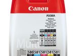 Canon Original PGI-580PGBK + CLI-581 Druckerpatronen 5er-Multipack - BK/C/M/Y/PBK