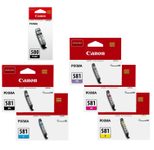 Canon Original PGI-580PGBK + CLI-581 Druckerpatronen 6er-Multipack - BK/C/PB/M/Y/BK