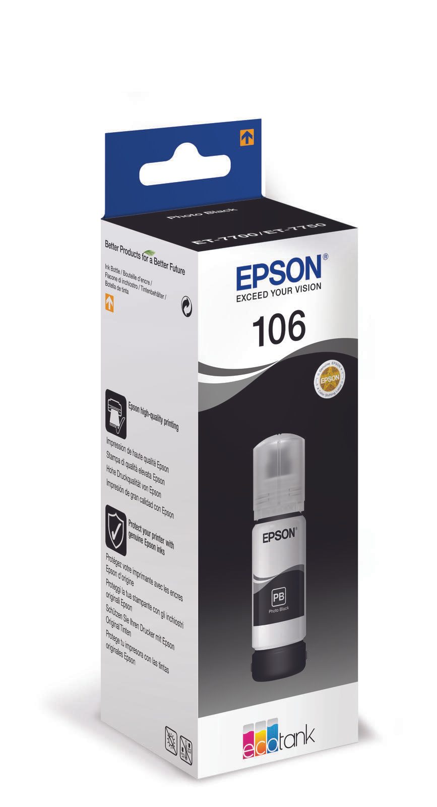 Epson Original EcoTank 106 Nachfülltinte - fotoschwarz (C13T00R140)