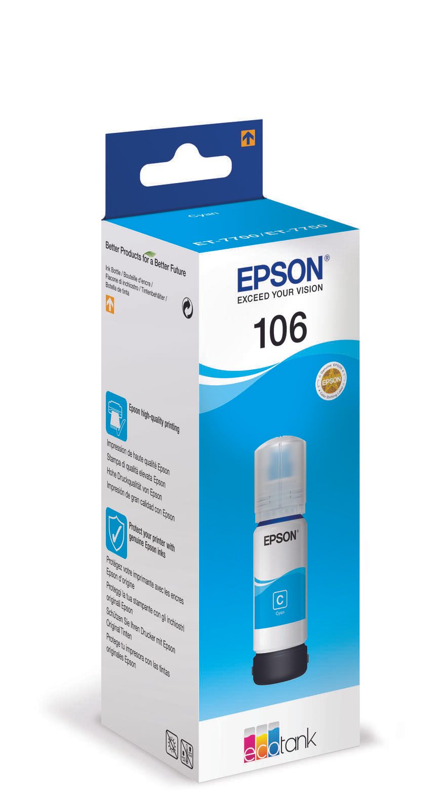 Epson Original EcoTank 106 Nachfülltinte - cyan (C13T00R240)
