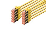 DIGITUS Professional Patch-Kabel RJ-45 (M) zu RJ-45 (M) 50 cm, gelb 10 Stück