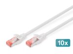 Digitus CAT 6 S-FTP Patchkabel, Cu, LSZH AWG 27/7, Länge 2 m, 10 Stück, Weiß