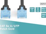 DIGITUS Patch-Kabel RJ-45 (M) zu RJ-45 (M) 0.5 m Kupfer U/UTP Cat 5e schwarz