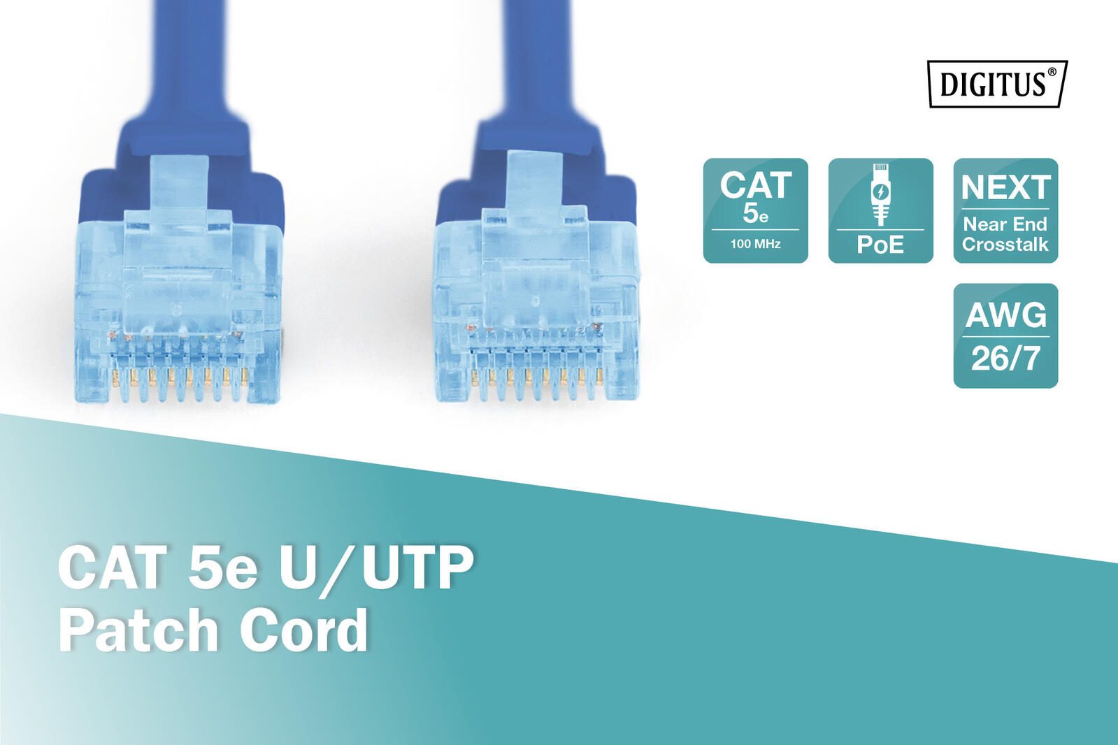 DIGITUS Patch-Kabel RJ-45 (M) zu RJ-45 (M) 3 m Kupfer U/UTP Cat 5e blau (DK-1511-030/B)