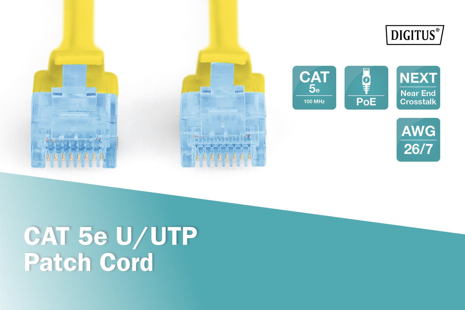 DIGITUS Patch-Kabel RJ-45 (M) zu RJ-45 (M) 3 m Kupfer U/UTP Cat 5e gelb (DK-1511-030/Y)