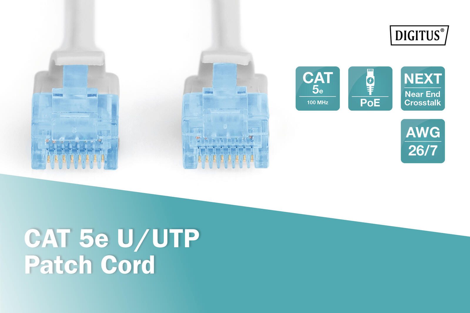 DIGITUS Patch-Kabel RJ-45 (M) zu RJ-45 (M) 30 m Kupfer U/UTP Cat 5e grau (DK-1511-300)