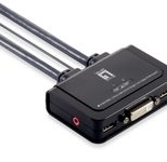 LevelOne KVM-0260 2-Port USB DVI-D Single Link Cable KVM Switch, audio support