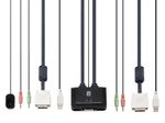 LevelOne KVM-0260 2-Port USB DVI-D Single Link Cable KVM Switch, audio support
