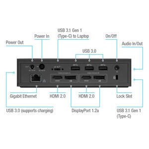 Targus Universal Docking Station DV4K, USB-C / Thunderbolt 3, 2x HDMI, 2 x DP